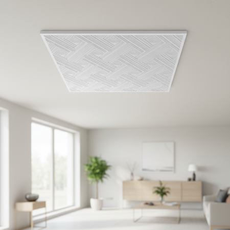 10 o 20mq (40 oppure 80 pezzi) di pannello decorativo a soffitto in polistirene compatto 50x50cm (spess. 1cm) ELVAS