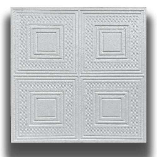 10 o 20mq (40 oppure 80 pezzi) di pannello decorativo a soffitto in polistirene compatto 50x50cm (spess. 1cm) EVORA - Eternal Parquet