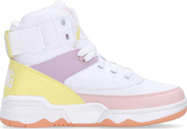 EWING-ATHLETICS-Scarpa-Basket-Donna-Ewing-33-Hi-W-Premium-White/pink-Dogwood/limelight-da-donna