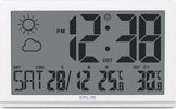 Explore-Scientific-RDC8001--Orologio-da-Parete-Jumbo-Radio-Controllato,-Sensore-Temperature-Esterna,-Previsioni-del-Tempo,-bianc