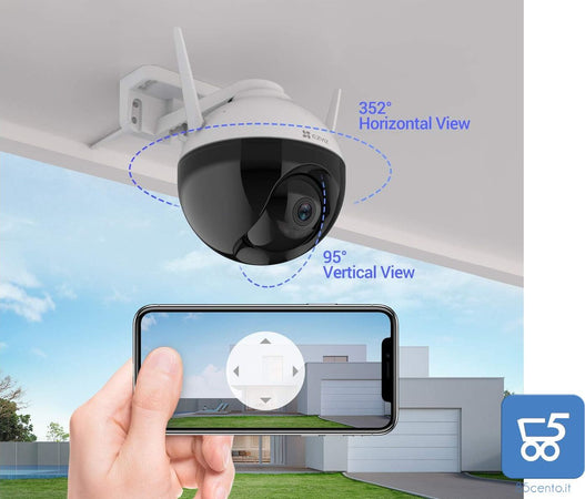 EZVIZ C8C TELECAMERA DI SORVEGLIANZA MOTORIZZATA WIFI ESTERNO 1080p 360°NOTTURNA