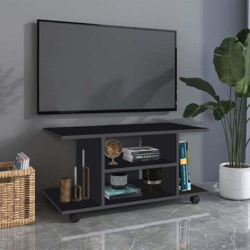F02-0610A-Mobile-TV-Moderno-con-Ruote,-Mobiletto-TV-in-Legno,-80-×-40-×-40cm-Nero-soggiorno-anche-come-tavolino-da-salotto