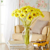 Fiore decorativo Gerbera con petali gialli decorazione centrotavola h 55 cm