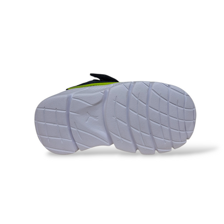 Puma FlexFocus Sneakers Bambino Grigio Giallo – Leggere con Velcro | Taglie 20-35