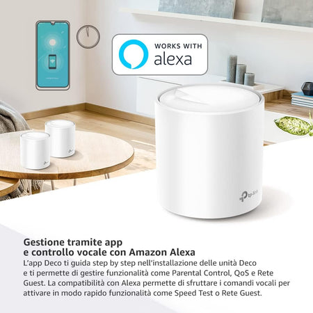 TP-Link Deco X20 AX1800 Amplificatore Di Segnale Wi-Fi 6 Mesh Dual Band - 3 Pezzi