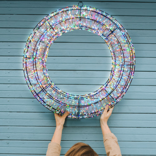 Corona di Natale luminosa a luce calda con effetto Flashled Diamond decorazione natalizia