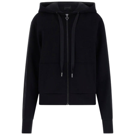 Guess felpa nera in scuba NEW HOODED W5YQ05 KBYE2 JBLK