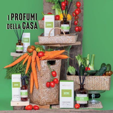 Helan Sapori dell'Orto - Profumatore per Ambienti, Profumo Ambiente con Bastoncini per Diffusori dalle Note Aromatiche e Verdi - Idee Regalo Deodorante e Profumatori Ambiente, 100 ml - Made in Italy - Naturopatica shop & therapy