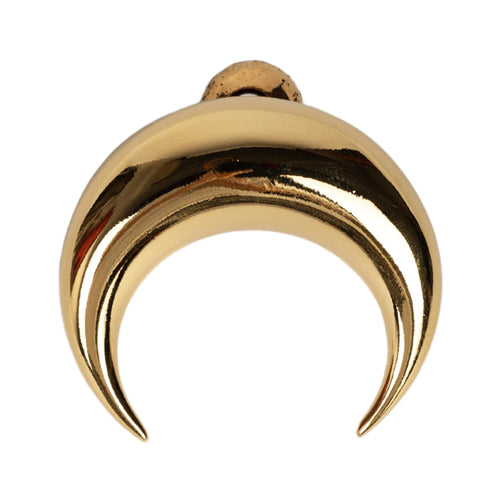 MARINE SERRE Recycled Pewter Moon Stud in Gold da donna