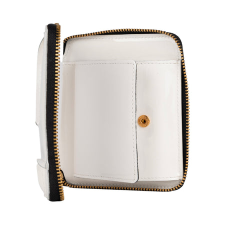 COMME DES GARCONS WALLET Reversed Hem portafoglio in pelle in bianco da donna