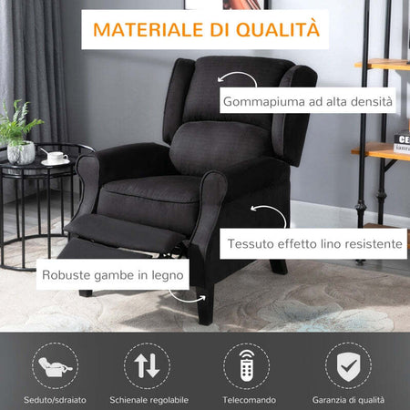 F700-028V91BKA-Poltrona-Massaggiante-e-Reclinabile-con-Funzione-Riscaldante-e-Telecomando,-78x84x101cm,-Nero