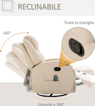 F700-029V03CWA-Poltrona-Relax-Massaggiante-con-8-Punti,-5-Modalità-e-2-Intensità,-Poltrona-Massaggiante-Elettrica-Reclinabile-con-Poggiapiedi-e-Girevole,-84x92x109cm,-Crema