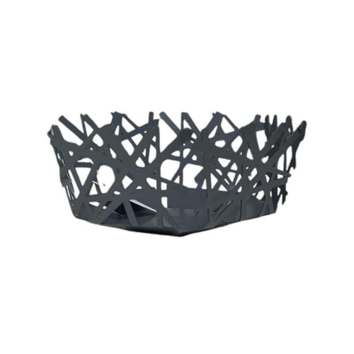 Cesto centrotavola Tokyo Ceart in metallo taglio laser, stile moderno, diametro 21 cm, design artigianale Made in Italy, perfetto anche come porta frutta.