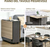 F835-605A-tavolo-pieghevole-allungabile-salvaspazio-in-legno-con-ruote-con-2-cassetti