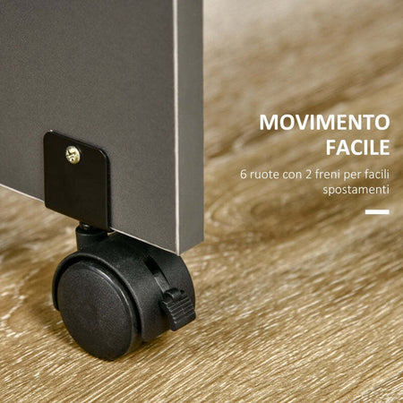 F835-605A-tavolo-pieghevole-allungabile-salvaspazio-in-legno-con-ruote-con-2-cassetti