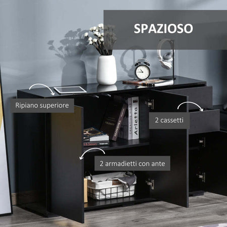 F838-077BKA-madia-soggiorno-salotto-nero-lucido-legno-laminato-ufficio-studio-design-con-4-ante-2-cassetti