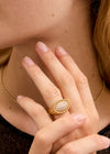 Anello ovale oro con pietre clear