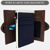 Sei G portacarte safe magnetic silver con custodia in pelle marrone