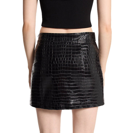 MICHAEL KORS gonne casual donna michael kors - debossed croc mini skirt - nero da donna