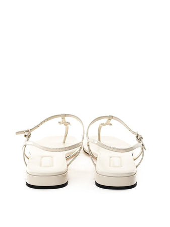 Miu Miu Sandalo Infradito in Vernice Avorio da donna