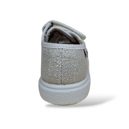 Sneakers Bambina Bianco Glitter VUL-LADI con Velcro – Scarpe Casual Scuola Taglie 21-30