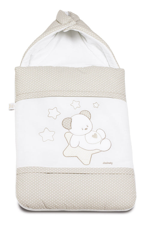 Sacco Baby con Cappuccio Italbaby Sweet Stars Tortora