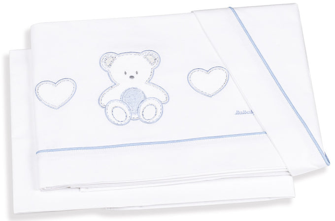 Set Lenzuola Letto 3 Pz.Italbaby Peluche Azzurro