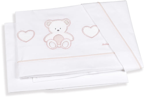 Set Lenzuola Letto 3 Pz.Italbaby Peluche Rosa