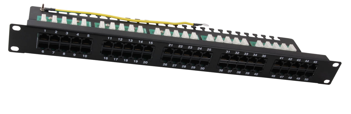 Pannello Patch 50 Porte UTP Telefonico Cat.3 Nero