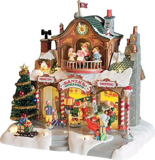 Fabbrica di giochi di Babbo Natale decorazione per villaggio natalizio illuminata Casa e cucina/Decorazioni per interni/Addobbi e decorazioni per ricorrenze/Decorazioni natalizie/Oggettistica MagiediNatale.it - Altamura, Commerciovirtuoso.it