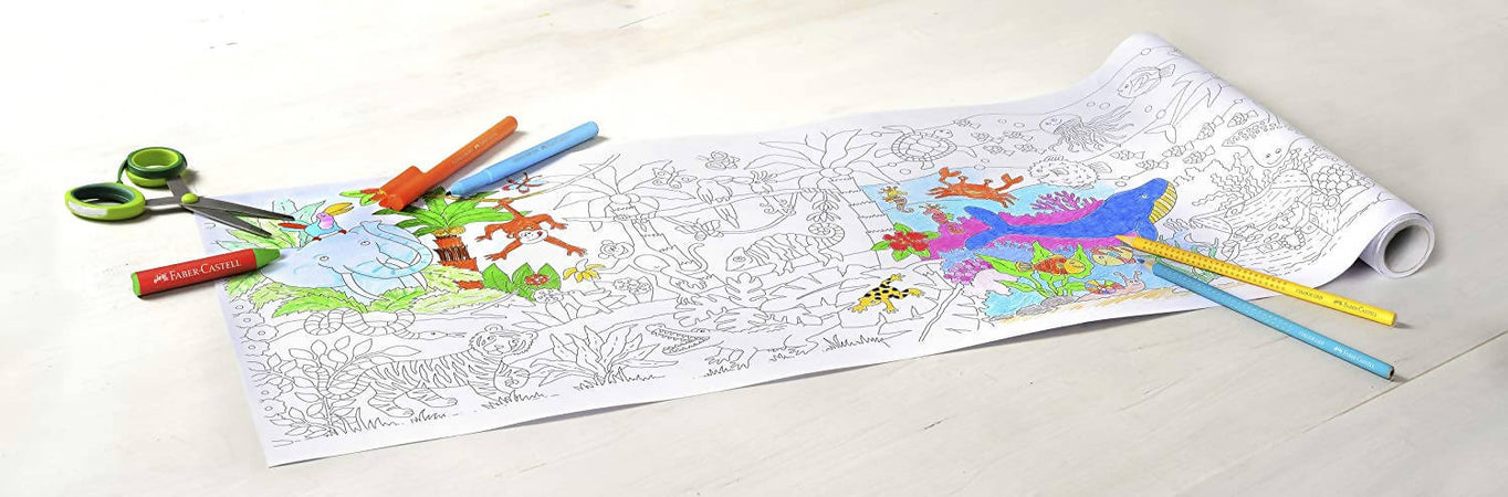 FABER CASTELL 201397 Rotolo Adesivo da Colorare, 3.2 mt