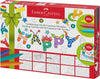 FABER CASTELL Set 10 cartoline colorabili Greeting Cards con 60 pennarelli Connector