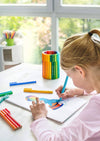 FABER CASTELL Set 10 cartoline colorabili Greeting Cards con 60 pennarelli Connector