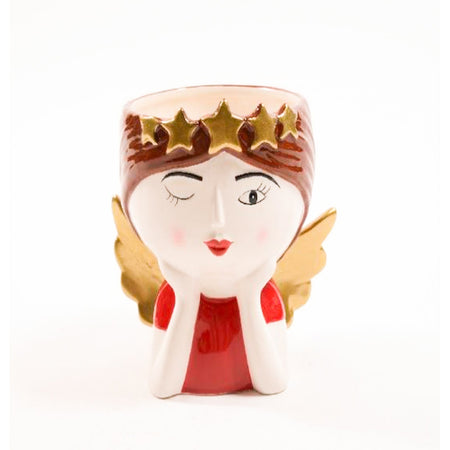 Vaso natalizio decorativo in ceramica per decorazioni ambienti