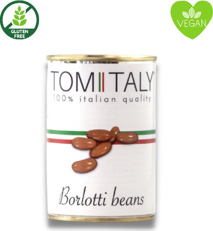 Fagioli Borlotti Italiani - 400g Tomitaly Alimentari e cura della casa/Cibi in scatola e conserve/Legumi in scatola/Fagioli borlotti Tomitaly - Caorso, Commerciovirtuoso.it