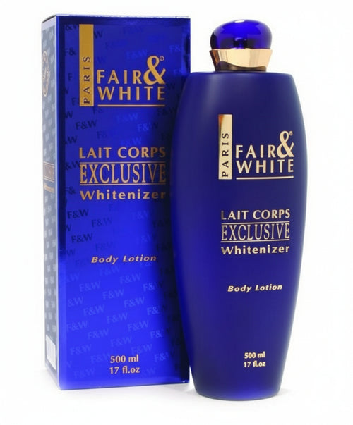 FAIR & WHITE EXCLUSIVE WHITENIZER RADIANCE LAIT PER CORPO 500ML PAESE DI ORIGINE FRANCE .