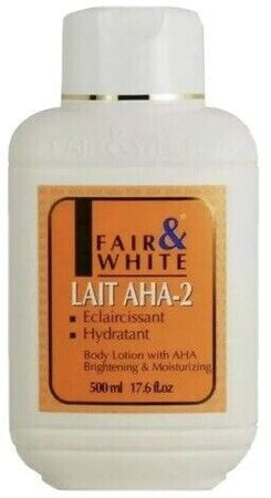 FAIR AND WHITE ORIGINAL LAIT AHA - 2 BODY LOTION (485 ML) PAESE DI ORIGINE FRANCE .