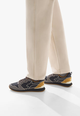 W6yz scarpe uomo  JET-M. - Sneakers in tessuto tecnico e suede
Antracite-Nero. 2013560131B96