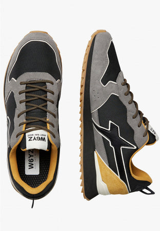 W6yz scarpe uomo  JET-M. - Sneakers in tessuto tecnico e suede
Antracite-Nero. 2013560131B96