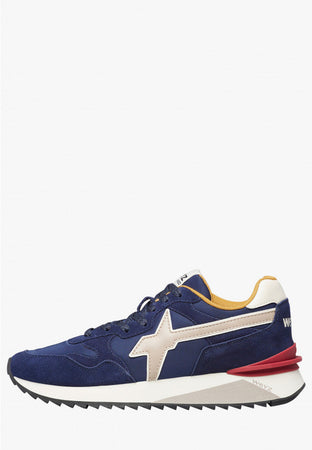W6yz scarpe uomo YAK-M. - Sneakers in tessuto tecnico e suede - Navy-Beige 2015185262C52