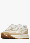 W6YZ Sneaker Donna DEVA W in Suede e Tessuto Tecnico Beige e Bianco