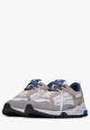 W6YZ Sneaker Uomo BREEZE 3-M in Suede e Tessuto Tecnico Grigio Bianco e Beige