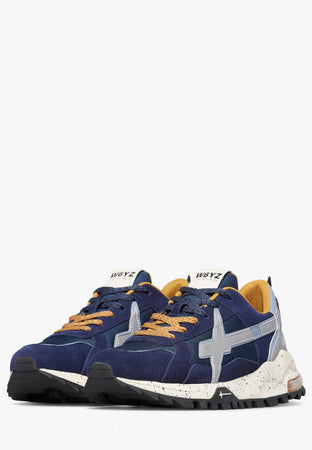 W6yz scarpe uomo BREEZE 3-M. - Sneakers in tessuto tecnico e suede - Navy 2018612103C52
