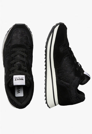 W6yz scarpe donna  JET-W. - Sneakers in suede e tessuto tecnico - Nero 2018635151A01