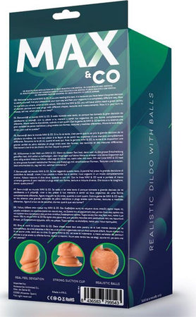 Fallo Realistico Color Carne Max & Co Zane Con Ventosa E Testicoli 19,5 cm Salute e cura della persona/Erotismo e contraccezione/Sex toys/Dildo/Dildo realistici Kondorama - Martinsicuro, Commerciovirtuoso.it