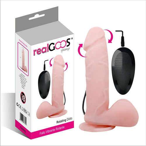 Fallo Realistico Vibrante Rotante Con Ventosa E Testicoli in Morbido TPR Color Carne 195 mm Realgoos® Salute e cura della persona/Erotismo e contraccezione/Sex toys/Vibratori/Vibratori realistici Kondorama - Martinsicuro, Commerciovirtuoso.it