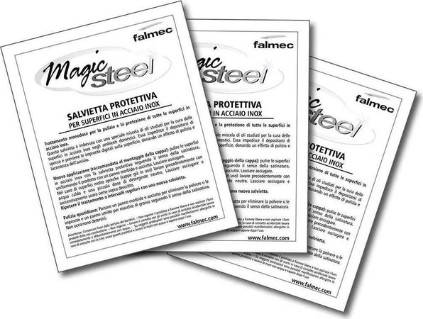 Falmec Magic Steel 10 Salviette monouso per pulire acciaio Inox Magic Steel strato protettivo Acciaio Inossidabile per superfici cucina in acciaio Casa e cucina/Detergenti e prodotti per la pulizia/Detergenti per la casa/Detergenti per la cucina Tecnoviva - Sella Giudicarie, Commerciovirtuoso.it
