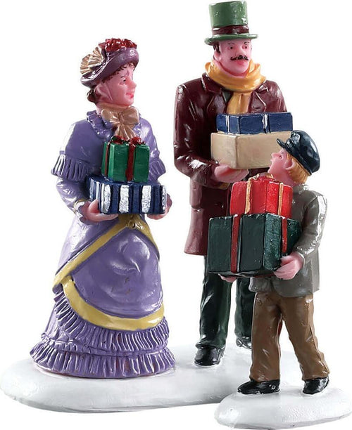 Famiglia che fa una passeggiata, personaggio per villaggio di Natale in Poliresina Casa e cucina/Decorazioni per interni/Addobbi e decorazioni per ricorrenze/Decorazioni natalizie/Oggettistica MagiediNatale.it - Altamura, Commerciovirtuoso.it