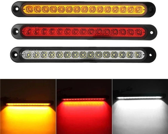 Set Fanalini 3 Luci Ingombro Fanalini Posteriori Rosso Giallo Bianco 12-24V Camion Rimorchio Freccia Posizione Stop