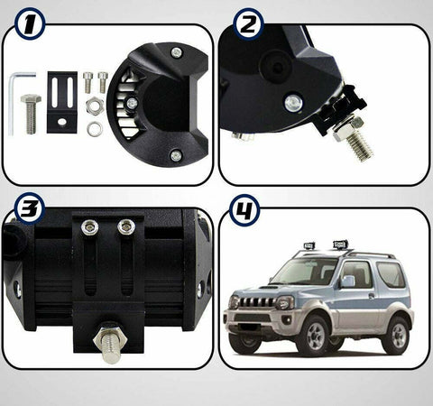 Faretto-18W-6-LED-12V-per-Auto-Jeep-Barca-Luce-6000K-Faro-Universale-IP68
